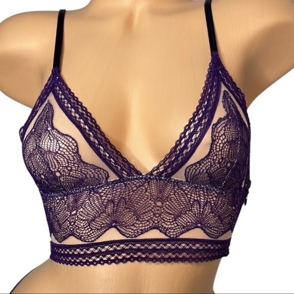 Victoria's Secret Very Sexy Lace & Mesh Long Line Bralette XS